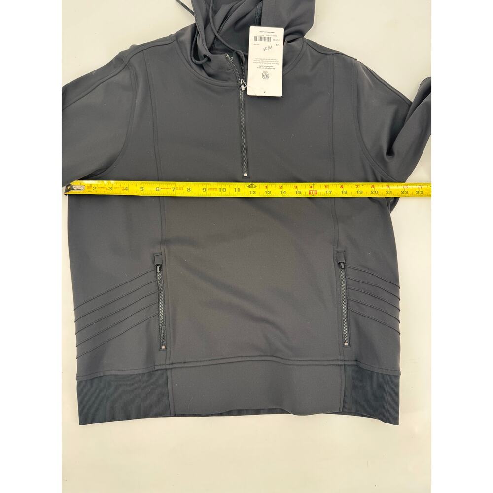 Athleta Black Venice Moto Hoodie Sculpttek Zip Pocket Athleisure Size Large - Picture 9 of 10